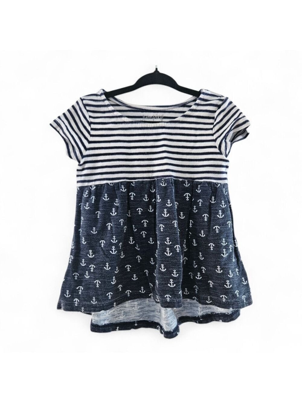 5/$25 Toddler Girls Nautical Dress Navy White Anchors Size 2T
